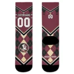 Florida State Seminoles Socks Personalized Argyle Pattern Garnet Best Selling