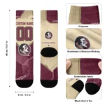 Florida State Seminoles Socks Personalized Geometric Tech Garnet Best Selling