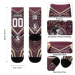 Florida State Seminoles Socks Personalized Leopard Print Garnet Black Best Selling