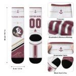 Florida State Seminoles Socks Personalized Nautical Icons Garnet White Best Selling