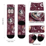 Florida State Seminoles Socks Personalized Scattered Icons Garnet Best Selling
