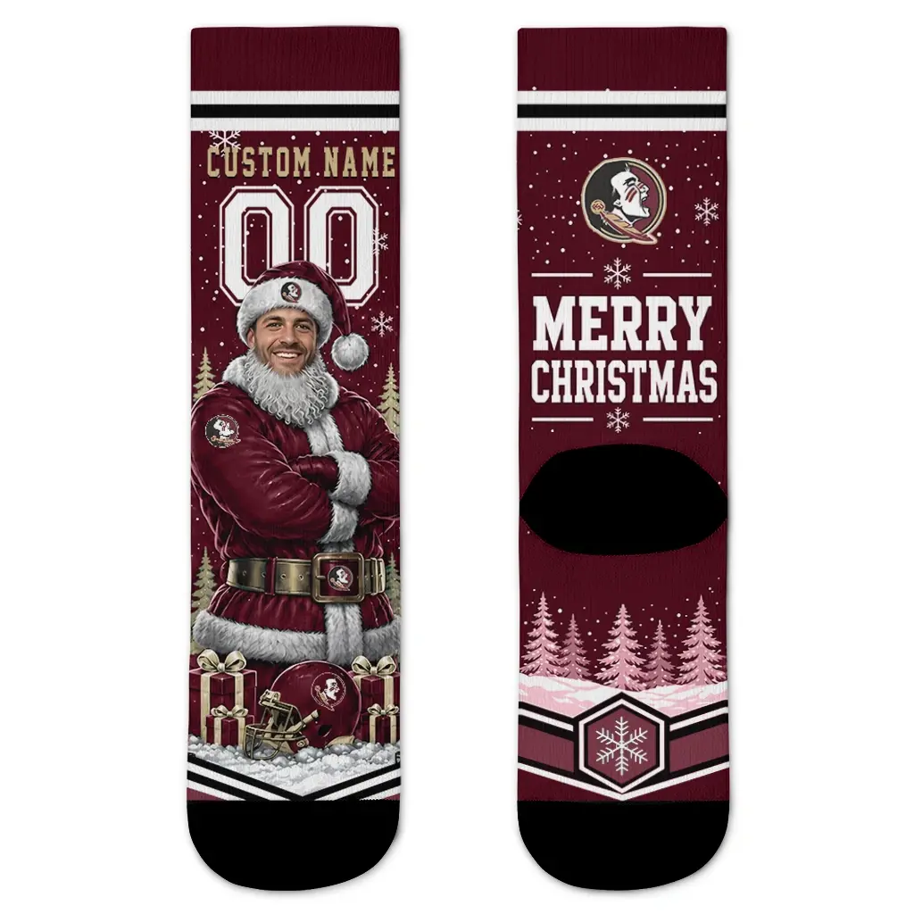 Florida State Seminoles Socks Personalized Snowy Scene Garnet White Best Selling Florida State Seminoles Socks Personalized Snowy Scene Garnet White Best Selling