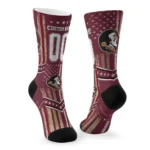 Florida State Seminoles Socks Personalized Star Stripes Garnet White Best Selling