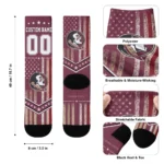 Florida State Seminoles Socks Personalized Star Stripes Garnet White Best Selling