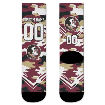 Florida State Seminoles Socks Personalized Woodland Camo Garnet Best Selling