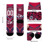 Fresno State Bulldogs Socks Customized Leopard Print Red Black Best Selling
