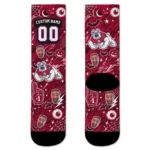 Fresno State Bulldogs Socks Customized Scattered Icons Red Best Selling