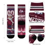 Fresno State Bulldogs Socks Customized Snowy Scene Red White Best Selling