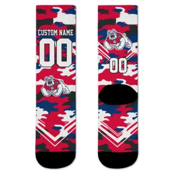 Fresno State Bulldogs Socks Customized Woodland Camo Red Best Selling