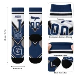 Georgetown Hoyas Socks Personalized Arrow Blocks Blue Best Selling