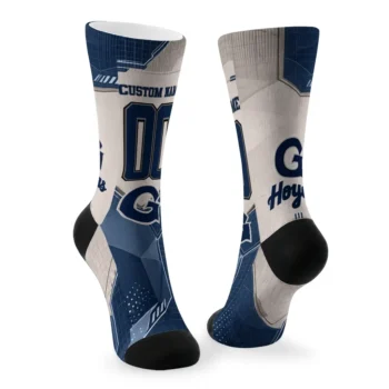 Georgetown Hoyas Socks Personalized Geometric Tech Blue Fashion Forward