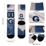 Georgetown Hoyas Socks Personalized Geometric Tech Blue Best Selling