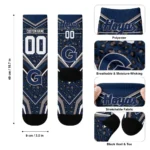 Georgetown Hoyas Socks Personalized Leopard Print Blue Black Best Selling