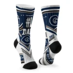 Georgetown Hoyas Socks Personalized Pinstripe Chevron Blue White Best Selling