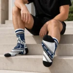 Georgetown Hoyas Socks Personalized Pinstripe Chevron Blue White Best Selling