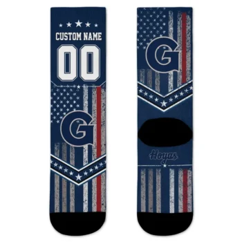 Georgetown Hoyas Socks Personalized Star Stripes Blue White Best Selling