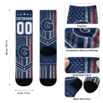 Georgetown Hoyas Socks Personalized Star Stripes Blue White Best Selling