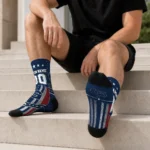 Georgetown Hoyas Socks Personalized Star Stripes Blue White Best Selling