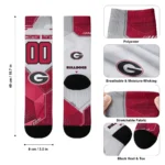 Georgia Bulldogs Socks Custom Geometric Tech Red Best Selling