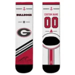 Georgia Bulldogs Socks Custom Nautical Icons Red White Best Selling