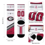 Georgia Bulldogs Socks Custom Nautical Icons Red White Best Selling