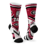 Georgia Bulldogs Socks Custom Pinstripe Chevron Red White Best Selling