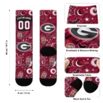Georgia Bulldogs Socks Custom Scattered Icons Red Best Selling