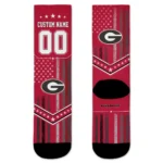 Georgia Bulldogs Socks Custom Star Stripes Red White Best Selling