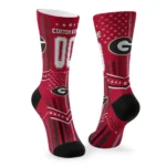 Georgia Bulldogs Socks Custom Star Stripes Red White Best Selling