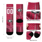 Georgia Bulldogs Socks Custom Star Stripes Red White Best Selling