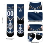 Georgia Southern Eagles Socks Customized Argyle Pattern Blue Best Selling