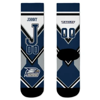 Georgia Southern Eagles Socks Customized Arrow Blocks Blue Best Selling