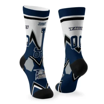 Georgia Southern Eagles Socks Customized Arrow Blocks Blue Fashion Forward