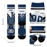 Georgia Southern Eagles Socks Customized Arrow Blocks Blue Best Selling