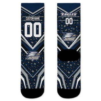 Georgia Southern Eagles Socks Customized Leopard Print Blue Black Best Selling