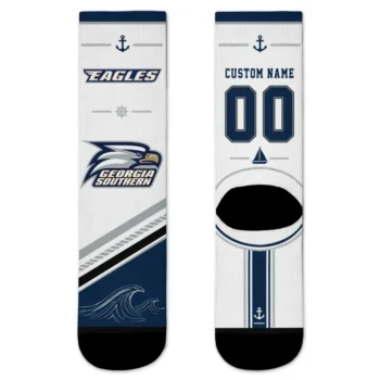 Georgia Southern Eagles Socks Customized Nautical Icons Blue White Best Selling