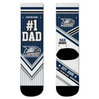 Georgia Southern Eagles Socks Customized Pinstripe Chevron Blue White Best Selling