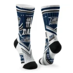 Georgia Southern Eagles Socks Customized Pinstripe Chevron Blue White Best Selling