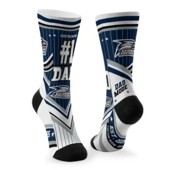 Georgia Southern Eagles Socks Customized Pinstripe Chevron Blue White Fashion Forward