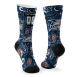 Georgia Southern Eagles Socks Customized Scattered Icons Blue Best Selling