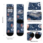 Georgia Southern Eagles Socks Customized Scattered Icons Blue Best Selling