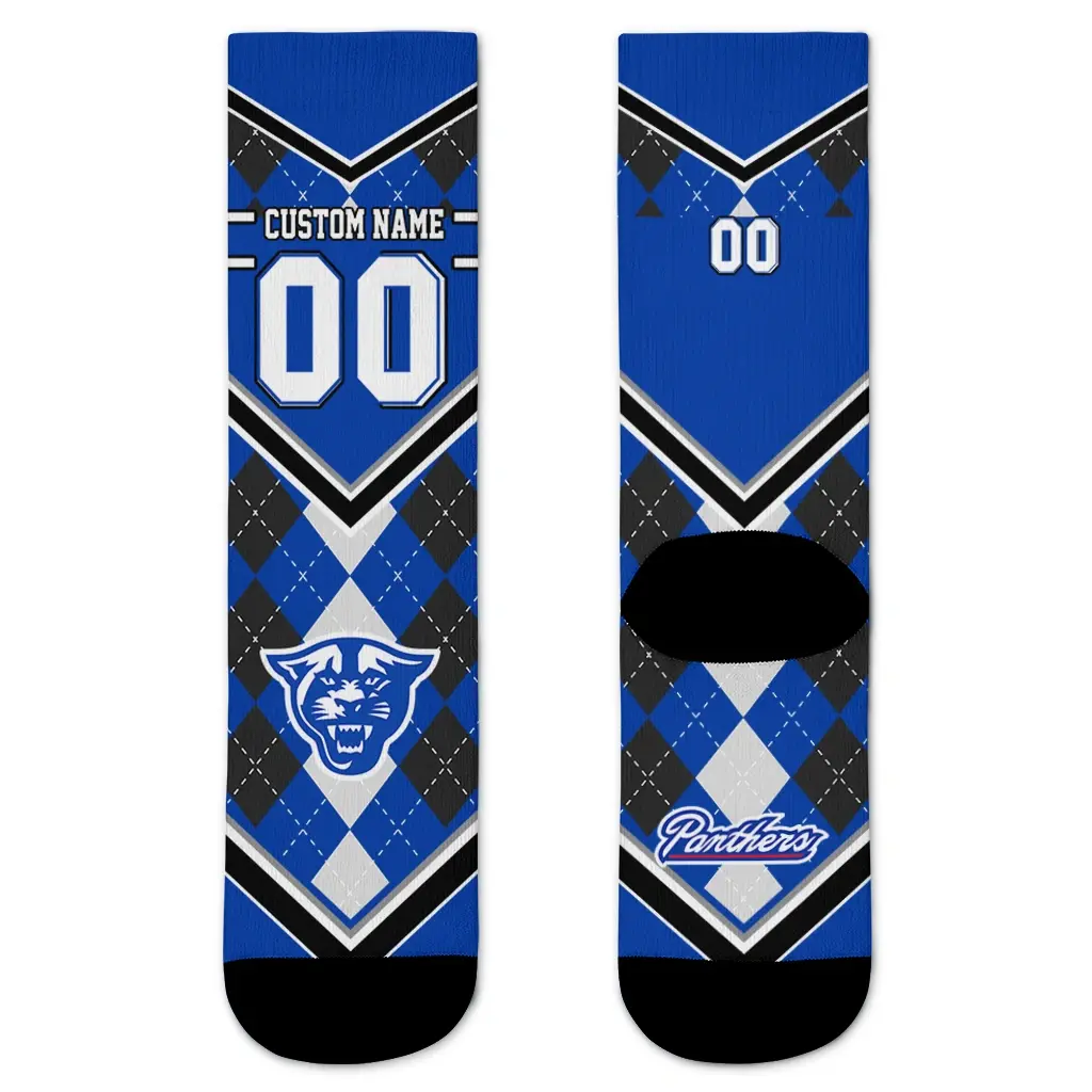 Georgia State Panthers Socks Personalized Argyle Pattern Blue Best Selling Georgia State Panthers Socks Personalized Argyle Pattern Blue Best Selling