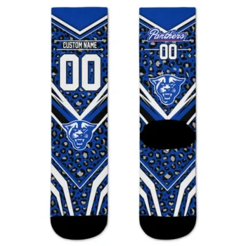 Georgia State Panthers Socks Personalized Leopard Print Blue Black Best Selling