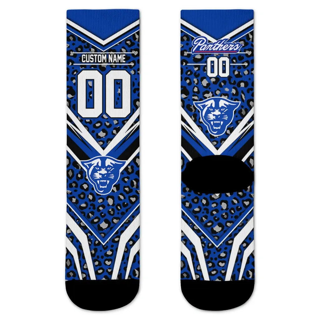 Georgia State Panthers Socks Personalized Leopard Print Blue Black Best Selling Georgia State Panthers Socks Personalized Leopard Print Blue Black Best Selling