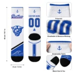 Georgia State Panthers Socks Personalized Nautical Icons Blue White Best Selling