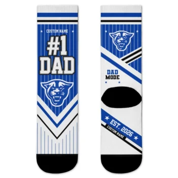 Georgia State Panthers Socks Personalized Pinstripe Chevron Blue White Best Selling