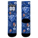 Georgia State Panthers Socks Personalized Scattered Icons Blue Best Selling