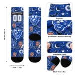 Georgia State Panthers Socks Personalized Scattered Icons Blue Best Selling