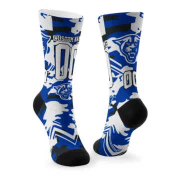 Georgia State Panthers Socks Personalized Woodland Camo Blue Fashion Forward