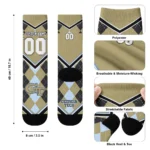 Georgia Tech Yellow Jackets Socks Customized Argyle Pattern Gold Best Selling